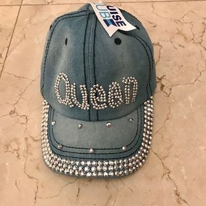 Never worn blue denim baseball cap for fancy lady!